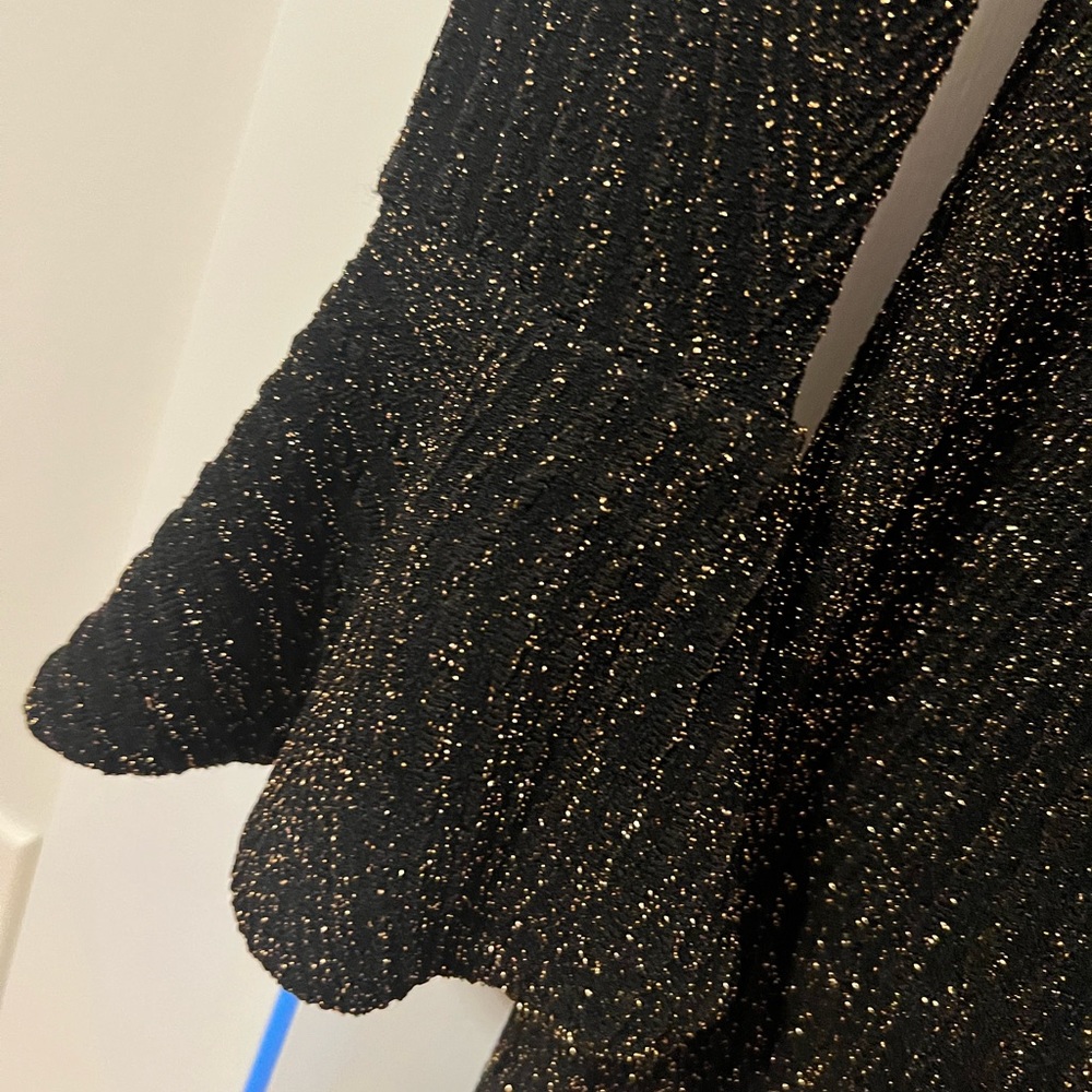 Michael kids gold glitter bell sleeve dress